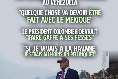 Trump réalisant un discours guerrier devant l