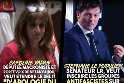 Caroline Yadan et Stéphane Le Rudulier, deux députés responsables de la fascisation de la France et qui viennent de déposer des propositions liberticides à l