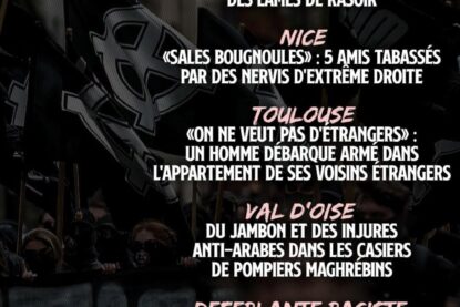 Au cours des derniers mois, le nombre de violences commises par nervis, policiers ou militants d’extrême droite explose.