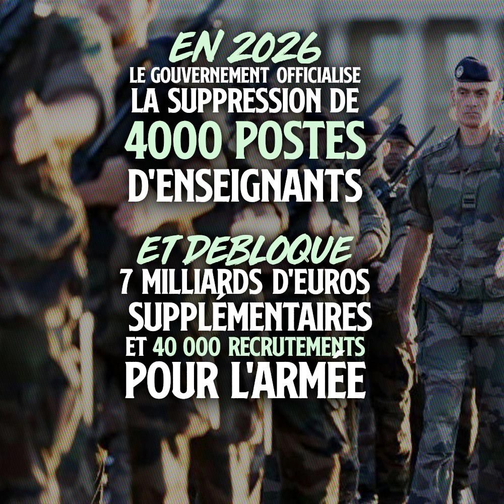 En 2026 : 4000 postes enseignants en moins, 7 milliards d