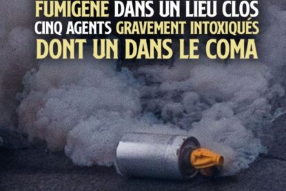 Une grenade fumigène FAR de la police nationale.