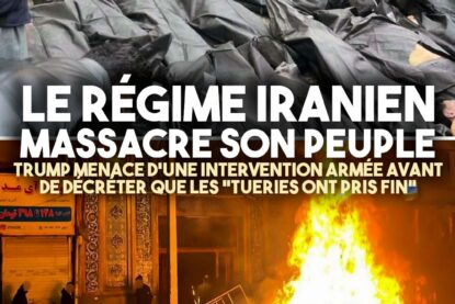 Des sacs mortuaires et une barricade enflammée en Iran, où les morts se comptent par milliers.