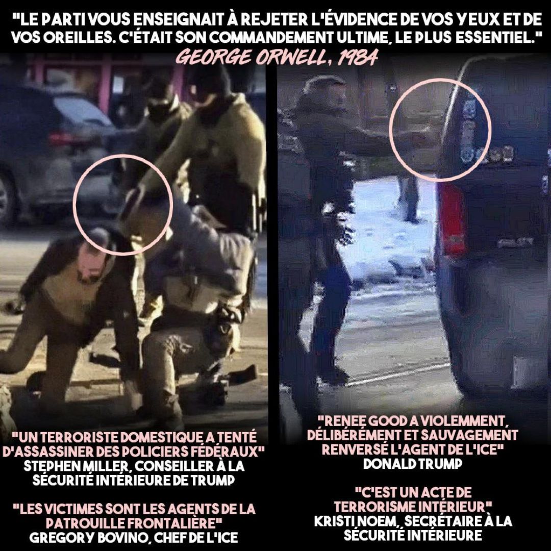 À gauche Alex Pretti, à droite Renee Good, les deux sont exécutés à bout portant par des agents de l