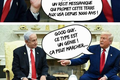 Netanyahou et Trump discutent de la technique pour coloniser le Groenland.