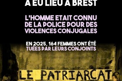 Collage dénonçant les féminicides : "Le patriarcat tue".