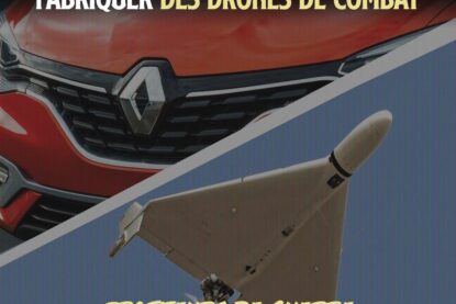 Une voiture Renault et un drone de combat : l