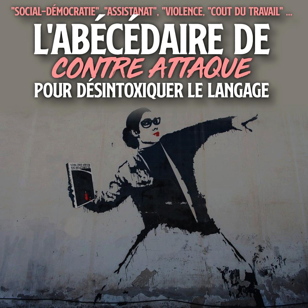 "Librarian bomber" de Banksy où une femme lance un livre de Margaret Atwood, Handmaid