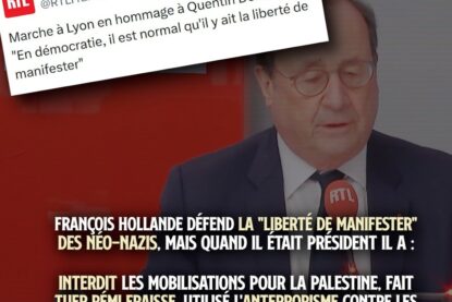 François Hollande, ancien Président de la République et baron du Parti Socialiste, parle de liberté de manifester pour les nazis.