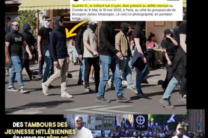 Quentin à la marche néo-nazi du 9M, devancée par des tambours des jeunesses hitlériennes.