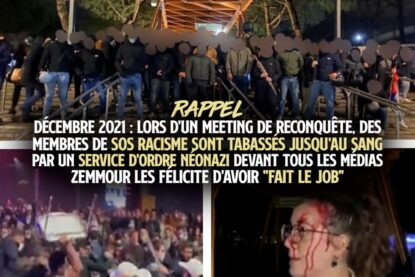 Au meeting de Zemmour en 2021, une bagarre éclate et une militante de SOS Racisme se retrouve en sang, dans l