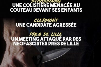 Une main tenant un couteau, symbole des menaces qui pèsent plus que jamais sur LFI.