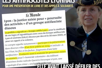 La préfète accuse des antifas de «reconstitution d