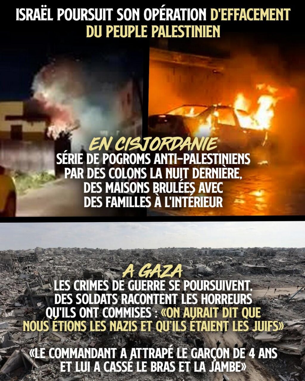 Que ce soit en Cisjordanie ou à Gaza, l