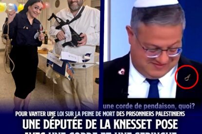 Une députée de la Knesset déguisée en "peine de mort pour les terroristes", tandis que le ministre Itamar Ben Gvir arbore un pin