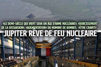 Macron tient son discours militariste devant un sous-marin nucléaire à Brest.