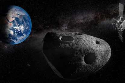 Illustration de la mission Ramsès qui partira en 2028 vers sa cible, l’astéroïde Apophis. © ESA-Science Office