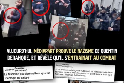 Quentin Deranque au premier rang de la bagarre qui a aboutit à son décès