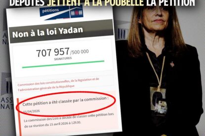 La pétition contre la loi Yadan et ses 709.957 signatures classée par une commission ce 15 avril.
