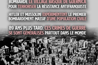 Les ruines de Guernica après le bombardement des aviations allemande et italienne en 1937.