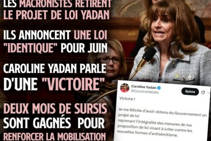 Caroline Yadan crie victoire : son texte est abandonné mais le gouvernement en prépare une copie conforme pour le mois de juin.