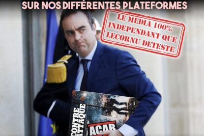 Sébastien Lecornu, une revue Contre Attaque sous le bras.