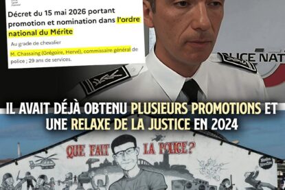 Le commissaire Chassaing au-dessus de la fresque en hommage à Steve et aux victimes de la police à Nantes.
