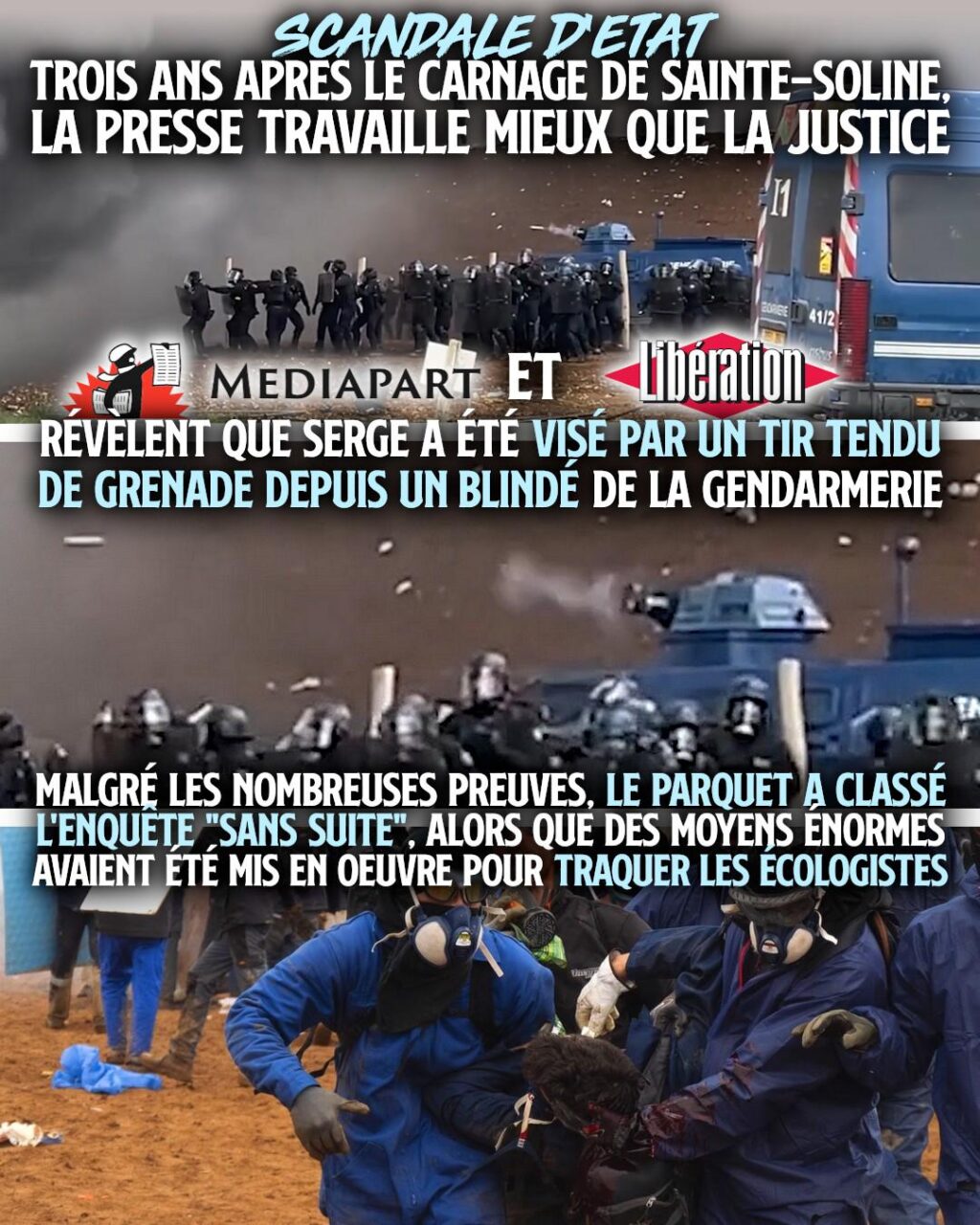 Sous deux angles différents, le tir de grenade qui a plongé Serge dans le coma provient de la tourelle d