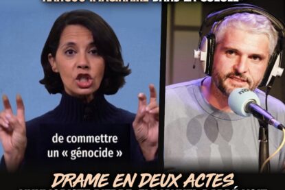 À gauche Sophia Aram, à droite Pierre-Emmanuel Barré : l