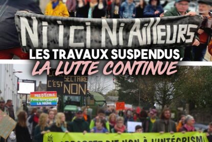 Des banderoles des mobilisations précédentes contre l
