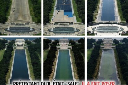 Les différentes étapes du désastre après que Donald Trump ait fait "rénover" le bassin du Lincoln Memorial