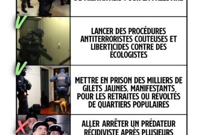 Les flics mettent les moyens selon leurs priorités : protéger l