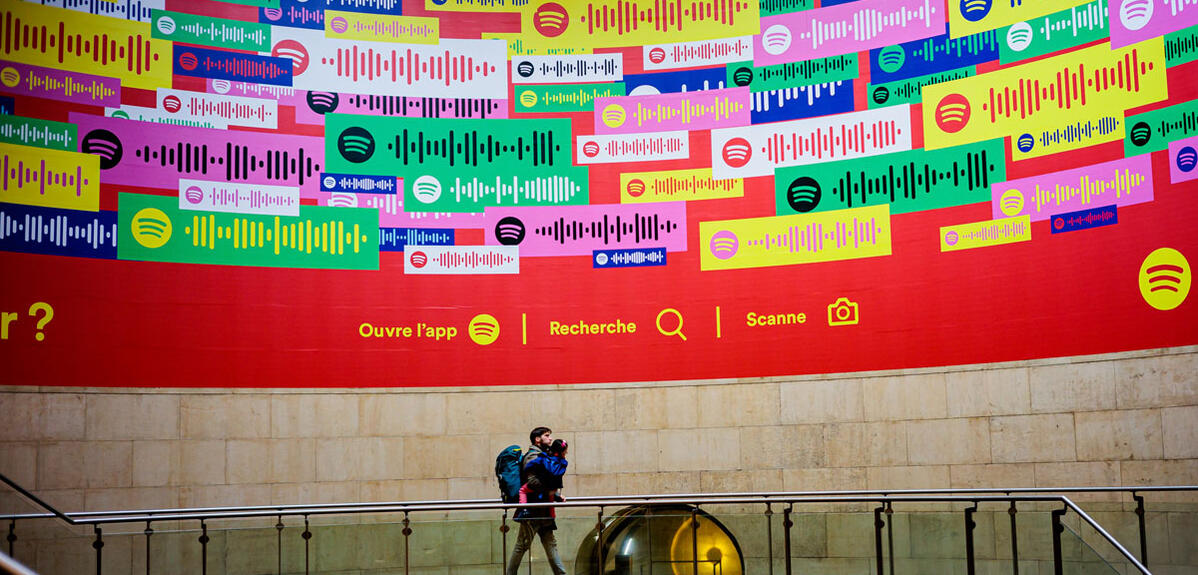 Publicité Spotify dans le métro parisien.
