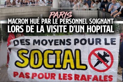À l’hôpital Robert Debré, à Paris, le personnel soignant est mobilisé avec des banderoles contre l