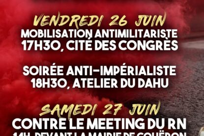 Trois rendez-vous à Nantes ce vendredi et samedi contre la guerre, l