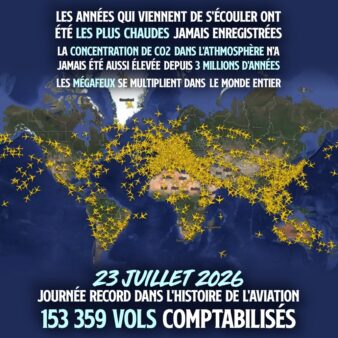La carte de FlightRadar montrant la quantité astronomique d