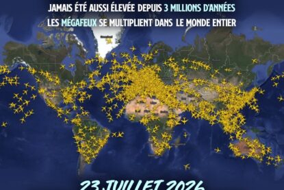 La carte de FlightRadar montrant la quantité astronomique d