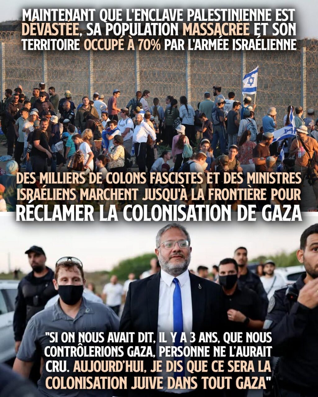 Le ministre israélien Itamar Ben Gvir parade lors d