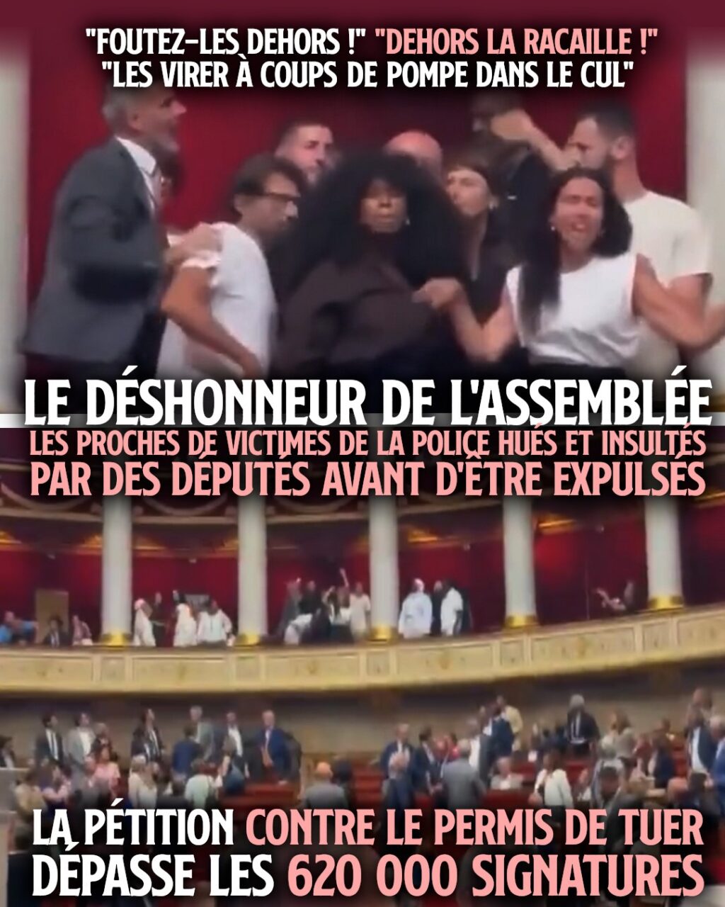 Des familles de victimes de la police en haut de l