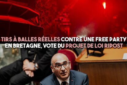 En haut des fumigènes lors d