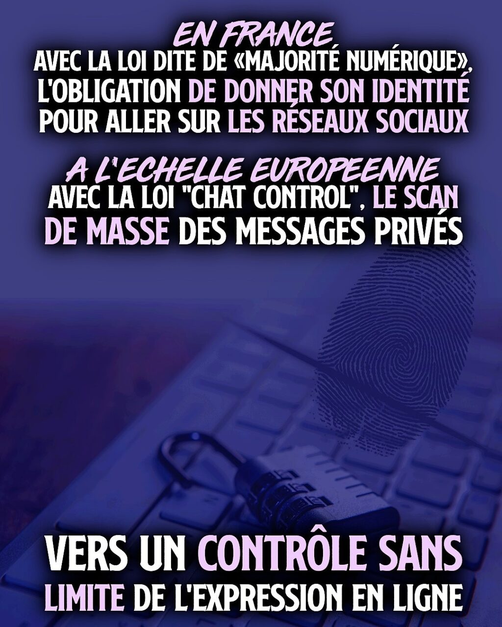Un cadenas et une empreinte digitale au-dessus d