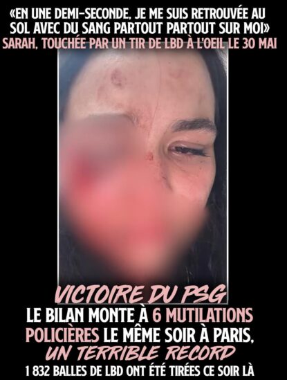 Sarah, étudiante belge mutilée pour rien à Paris, le soir de la victoire du PSG en Ligue des Champions.