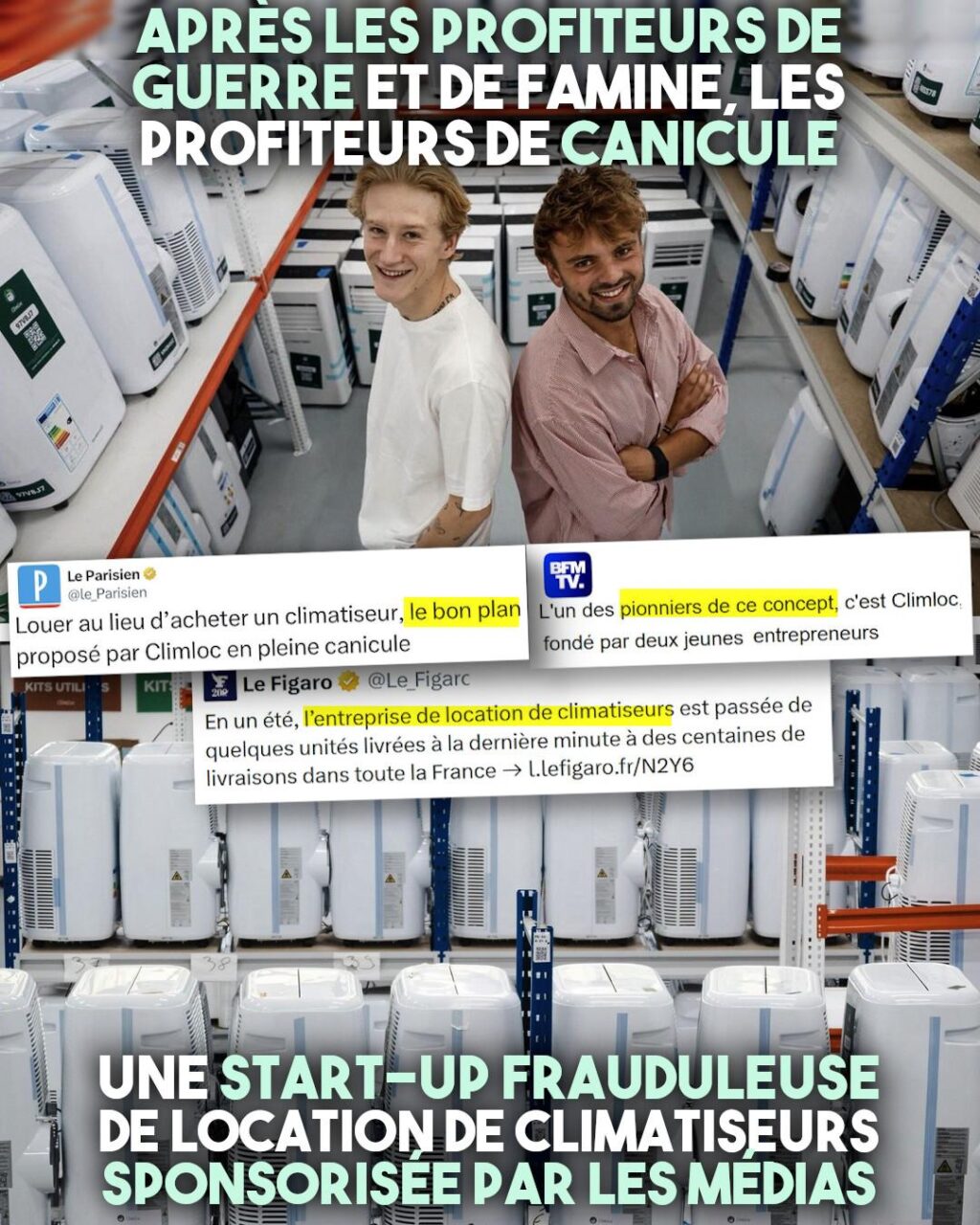 Victor Nihoul et Wesley Wasielewski, deux profiteurs de canicule qui ont trouvé le bon filon pour s’enrichir au dépens d